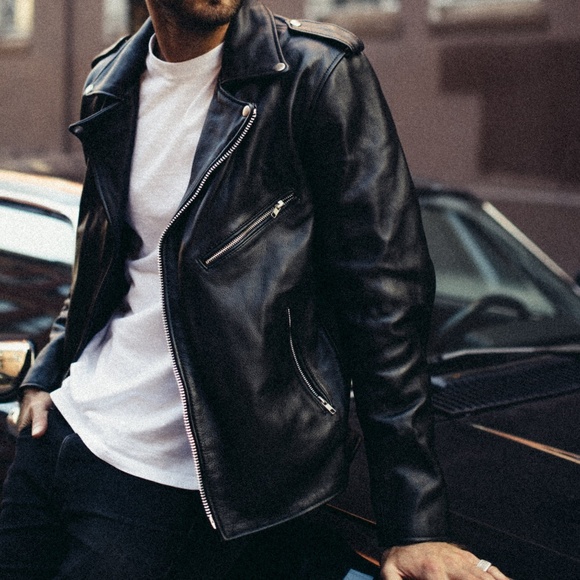 Men's XL Understated Leather Motorcycle Jacket - Picture 7 of 8